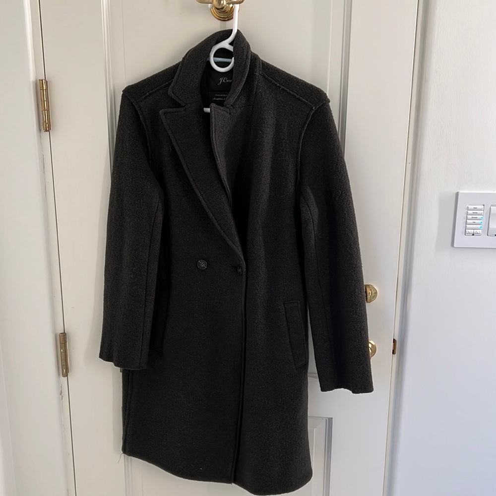 Jcrew olive green womens peacoat size 4. Worn 2x!